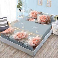 Чаршаф с ластик от финет 160x200 см + 2 калъфки