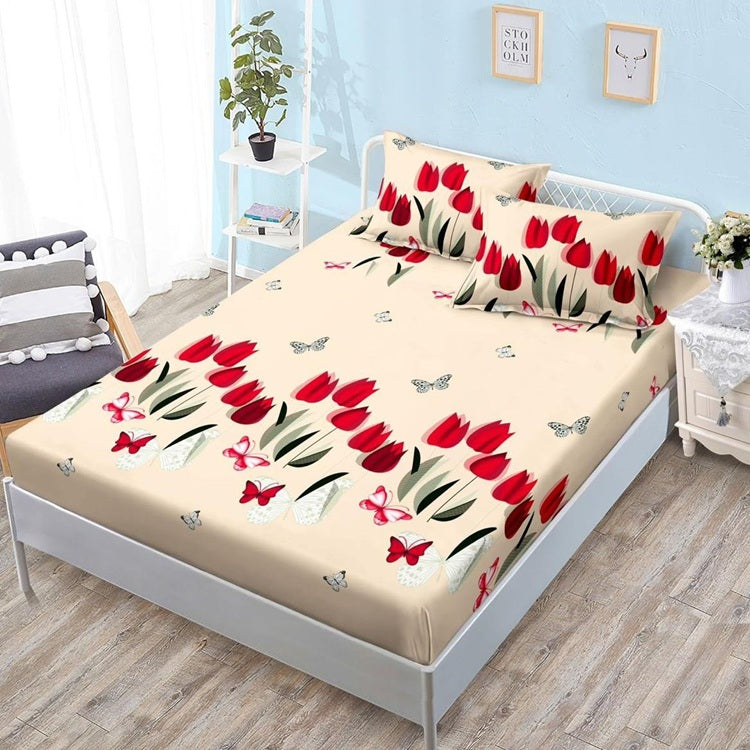 Чаршаф с ластик от финет 160x200 см + 2 калъфки