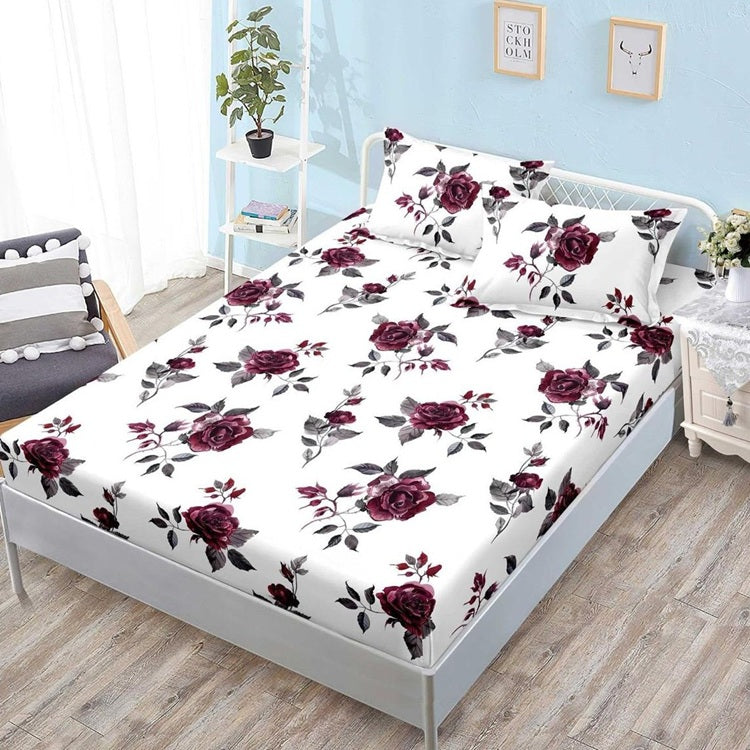 Чаршаф с ластик от финет 160x200 см + 2 калъфки