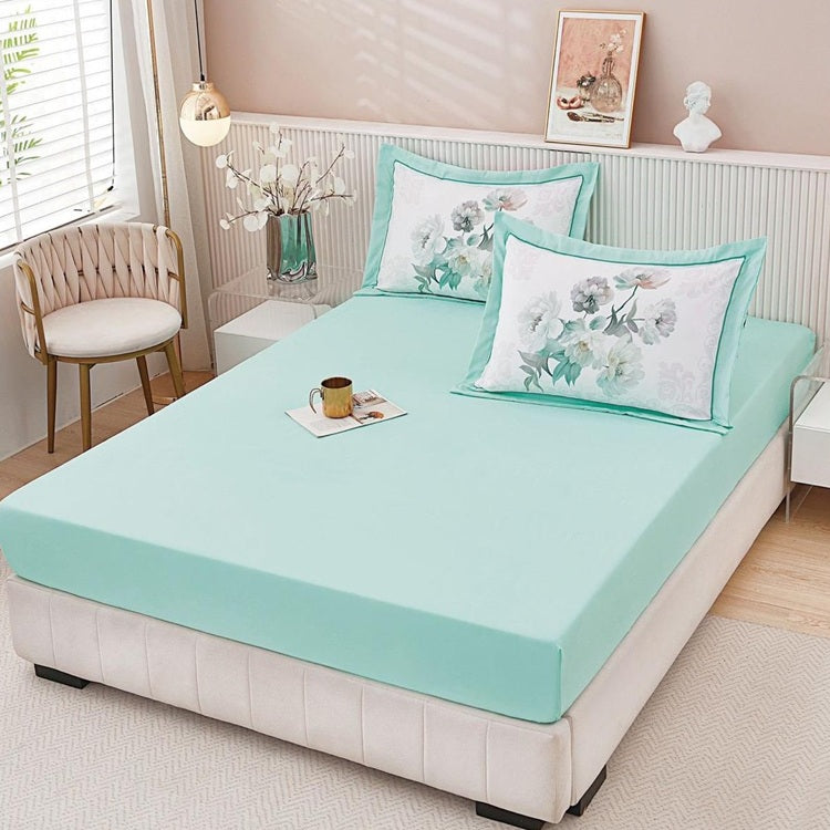Чаршаф с ластик от финет 160x200 см + 2 калъфки