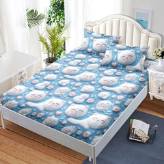 Чаршаф с ластик от финет 160x200 см + 2 калъфки