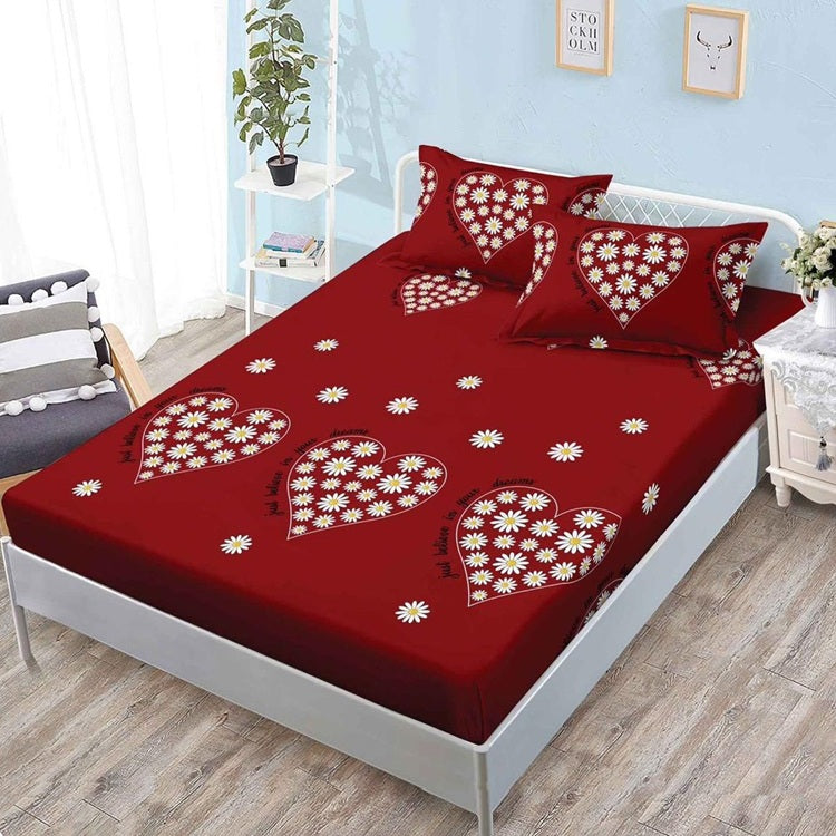 Чаршаф с ластик от финет 160x200 см + 2 калъфки