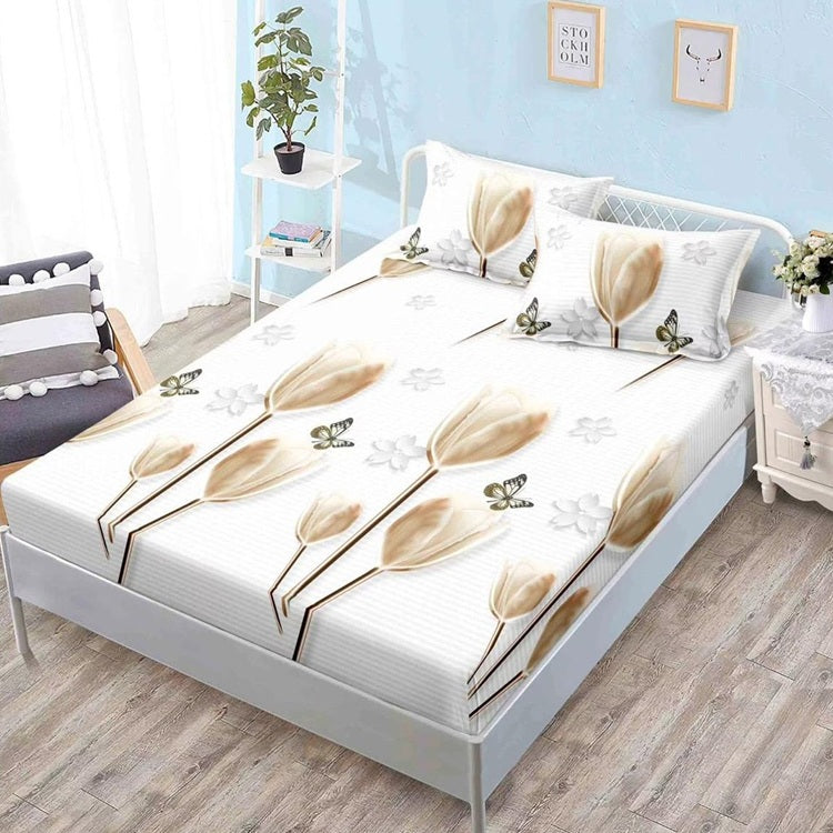 Чаршаф с ластик от финет 160x200 см + 2 калъфки