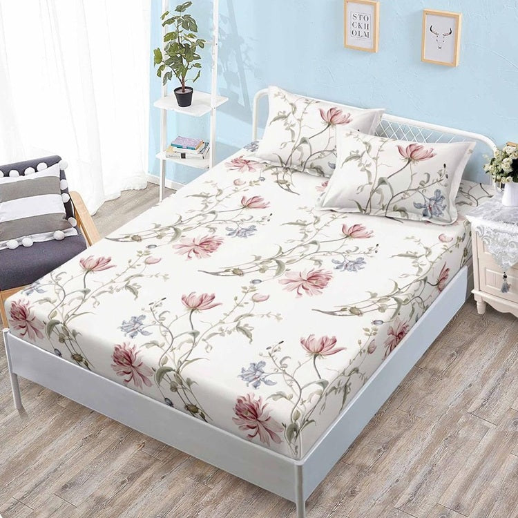 Чаршаф с ластик от финет 160x200 см + 2 калъфки