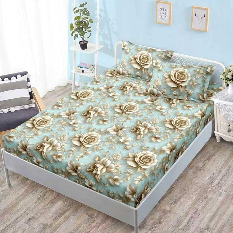 Чаршаф с ластик от финет 160x200 см + 2 калъфки